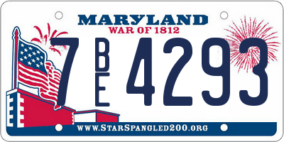 MD license plate 7BE4293