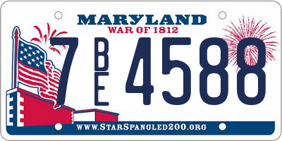 MD license plate 7BE4588