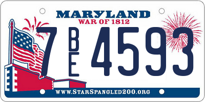 MD license plate 7BE4593