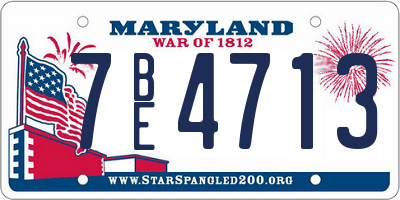 MD license plate 7BE4713
