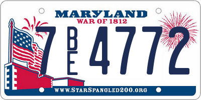 MD license plate 7BE4772