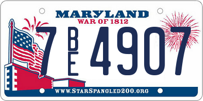 MD license plate 7BE4907