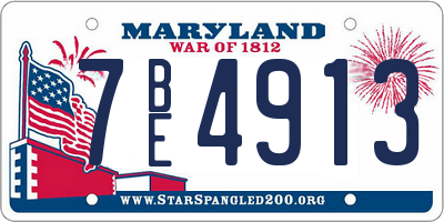MD license plate 7BE4913