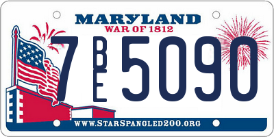 MD license plate 7BE5090