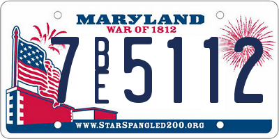 MD license plate 7BE5112