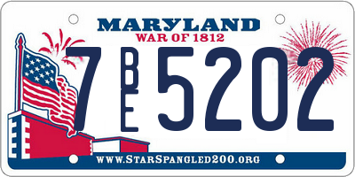 MD license plate 7BE5202