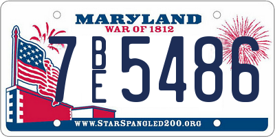 MD license plate 7BE5486