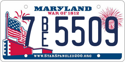 MD license plate 7BE5509