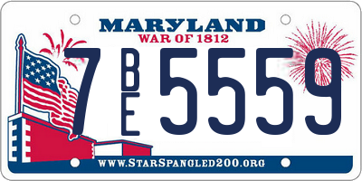 MD license plate 7BE5559