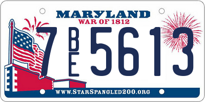 MD license plate 7BE5613