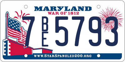 MD license plate 7BE5793