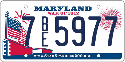 MD license plate 7BE5977