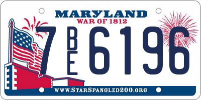 MD license plate 7BE6196