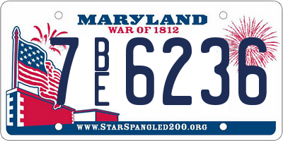 MD license plate 7BE6236