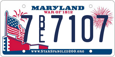 MD license plate 7BE7107