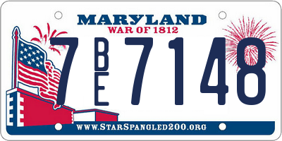 MD license plate 7BE7148