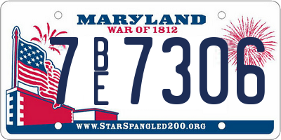 MD license plate 7BE7306