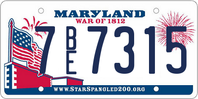 MD license plate 7BE7315