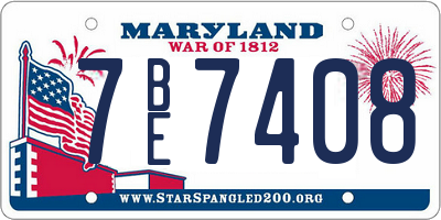 MD license plate 7BE7408