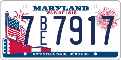 MD license plate 7BE7917