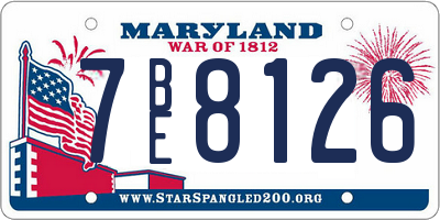 MD license plate 7BE8126
