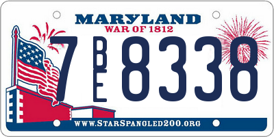 MD license plate 7BE8338