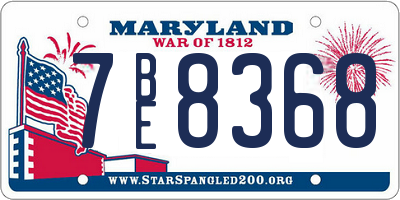 MD license plate 7BE8368