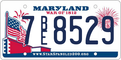 MD license plate 7BE8529