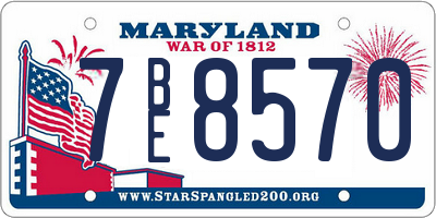 MD license plate 7BE8570
