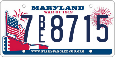 MD license plate 7BE8715