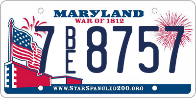 MD license plate 7BE8757