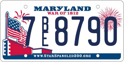 MD license plate 7BE8790