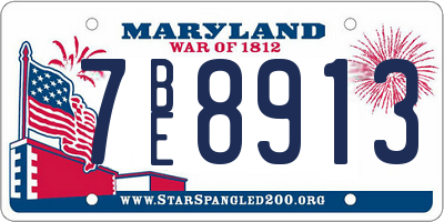 MD license plate 7BE8913
