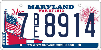 MD license plate 7BE8914
