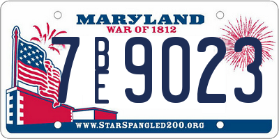 MD license plate 7BE9023