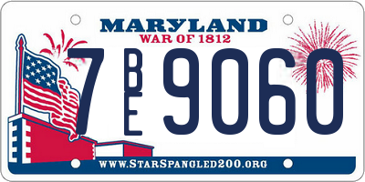 MD license plate 7BE9060