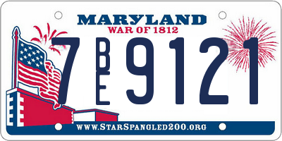 MD license plate 7BE9121