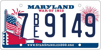 MD license plate 7BE9149