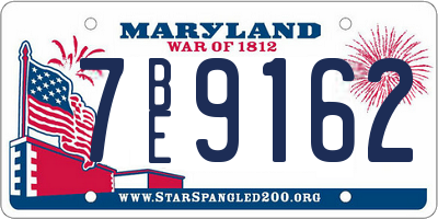 MD license plate 7BE9162