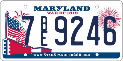 MD license plate 7BE9246