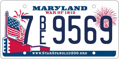MD license plate 7BE9569