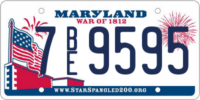 MD license plate 7BE9595
