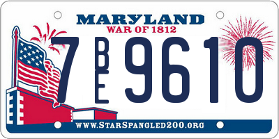 MD license plate 7BE9610