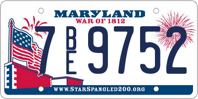 MD license plate 7BE9752
