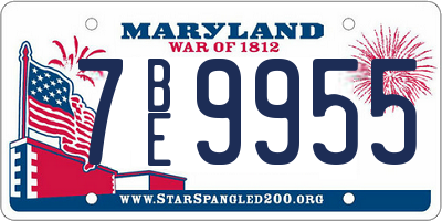 MD license plate 7BE9955