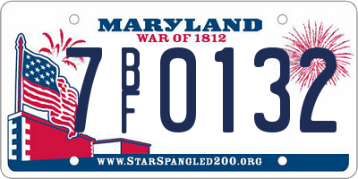 MD license plate 7BF0132