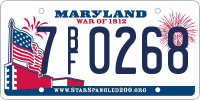 MD license plate 7BF0268