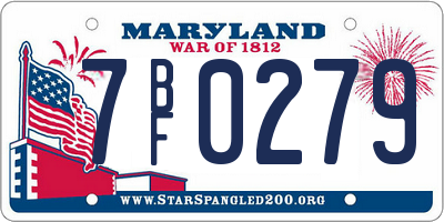 MD license plate 7BF0279