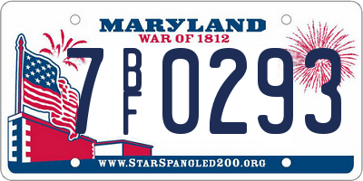 MD license plate 7BF0293