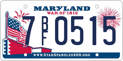 MD license plate 7BF0515